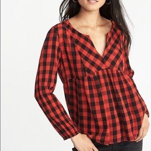 Red and Black Plaid Blouse NWT
